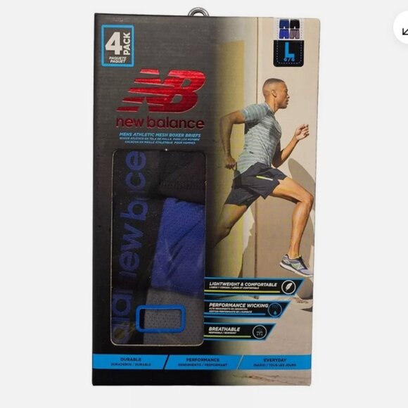 New Balance Men's Athletic Mesh Boxer Brief 4 Pack 555N - NB3015-4 - Picture 1 of 1